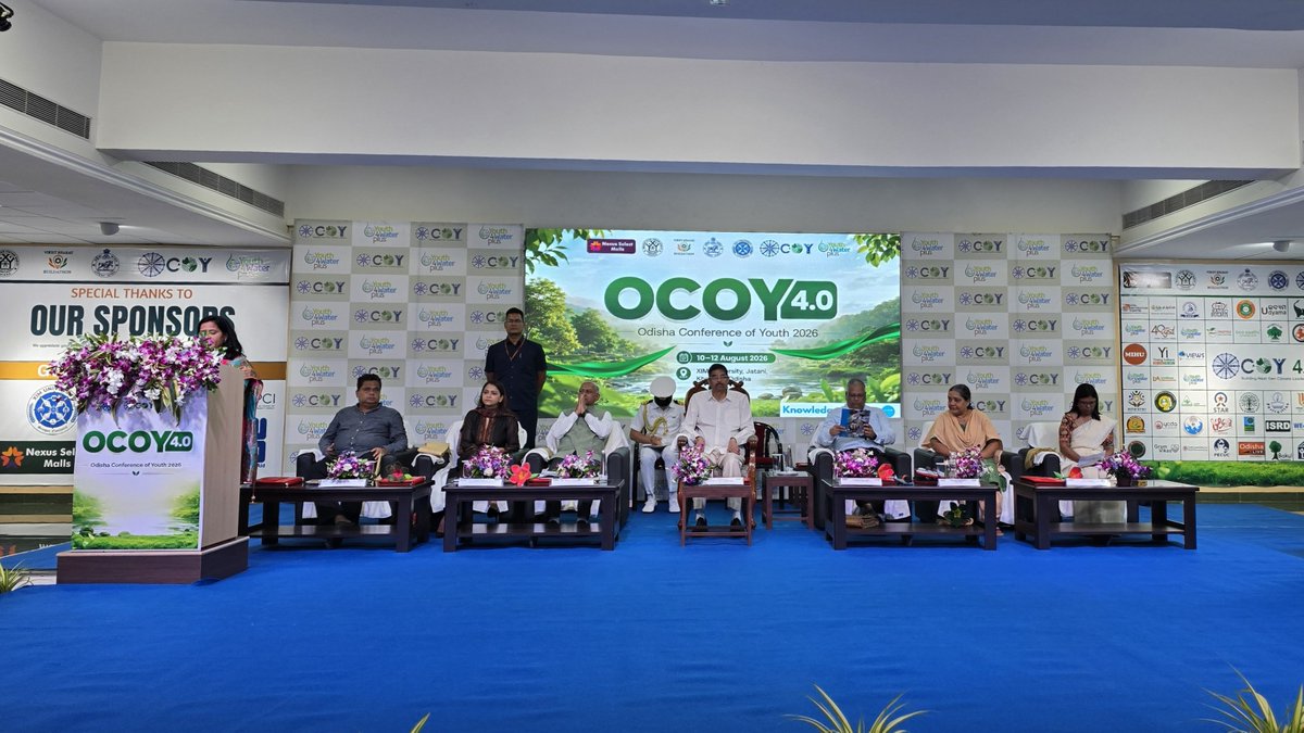 UNICEFIndia's tweet photo. Odisha Conference of Youth (OCOY 4.0) brings together 150+ young delegates from across Odisha to share ideas and drive action for a sustainable, climate-resilient future.

Inaugurating the conference, Hon’ble Governor of Odisha, Dr. Hari Babu Kambhampati, urged youth to become “ambassadors of sustainability.”

With fresh ideas and energy, young people are shaping solutions for water security, climate resilience, and environmental sustainability.

@DrHariBabuK