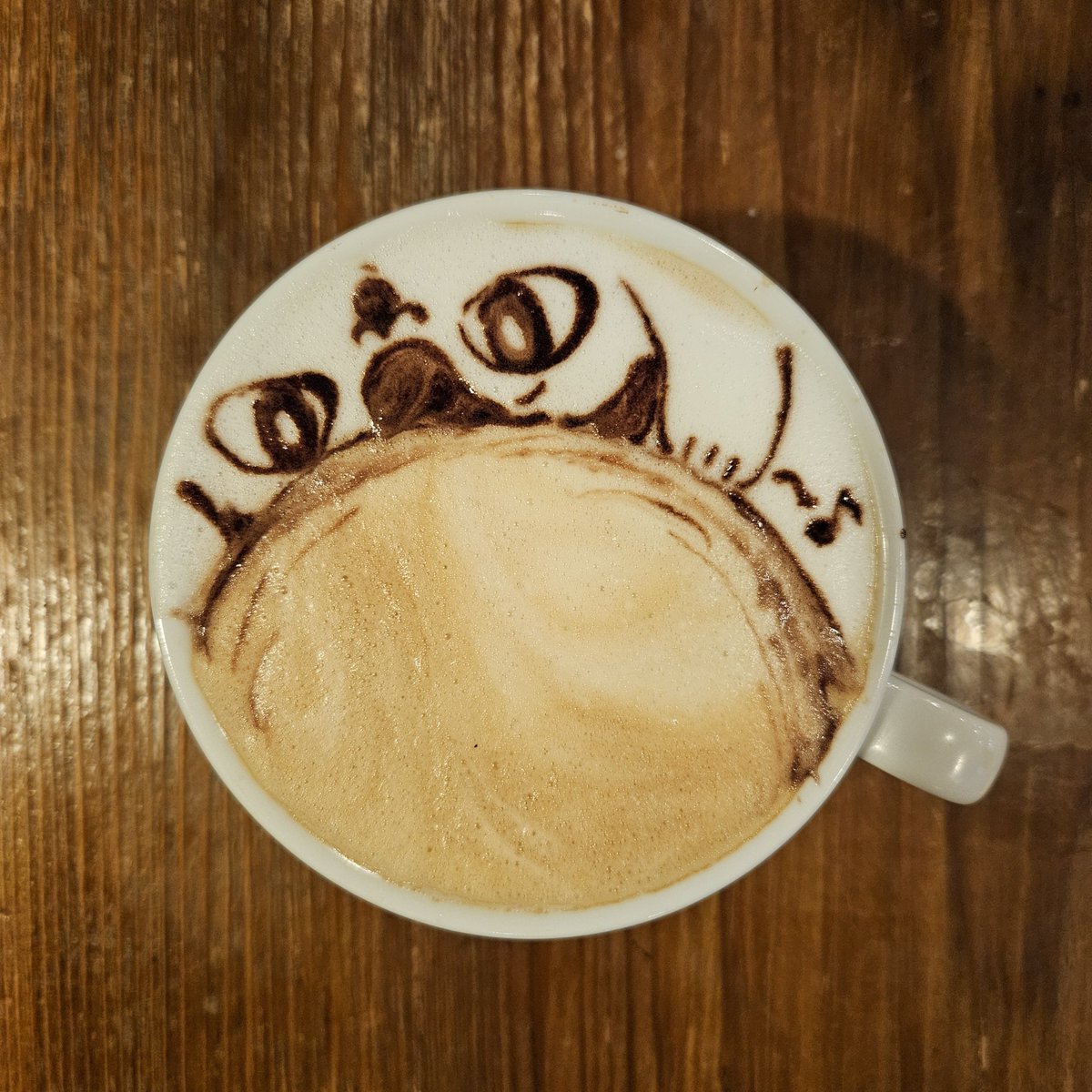 george_10g's tweet photo. 本日の暇カプチーノ、『味噌漬けからの視点』。
#ちいかわ_ラテ https://t.co/P3NsJLSkyw