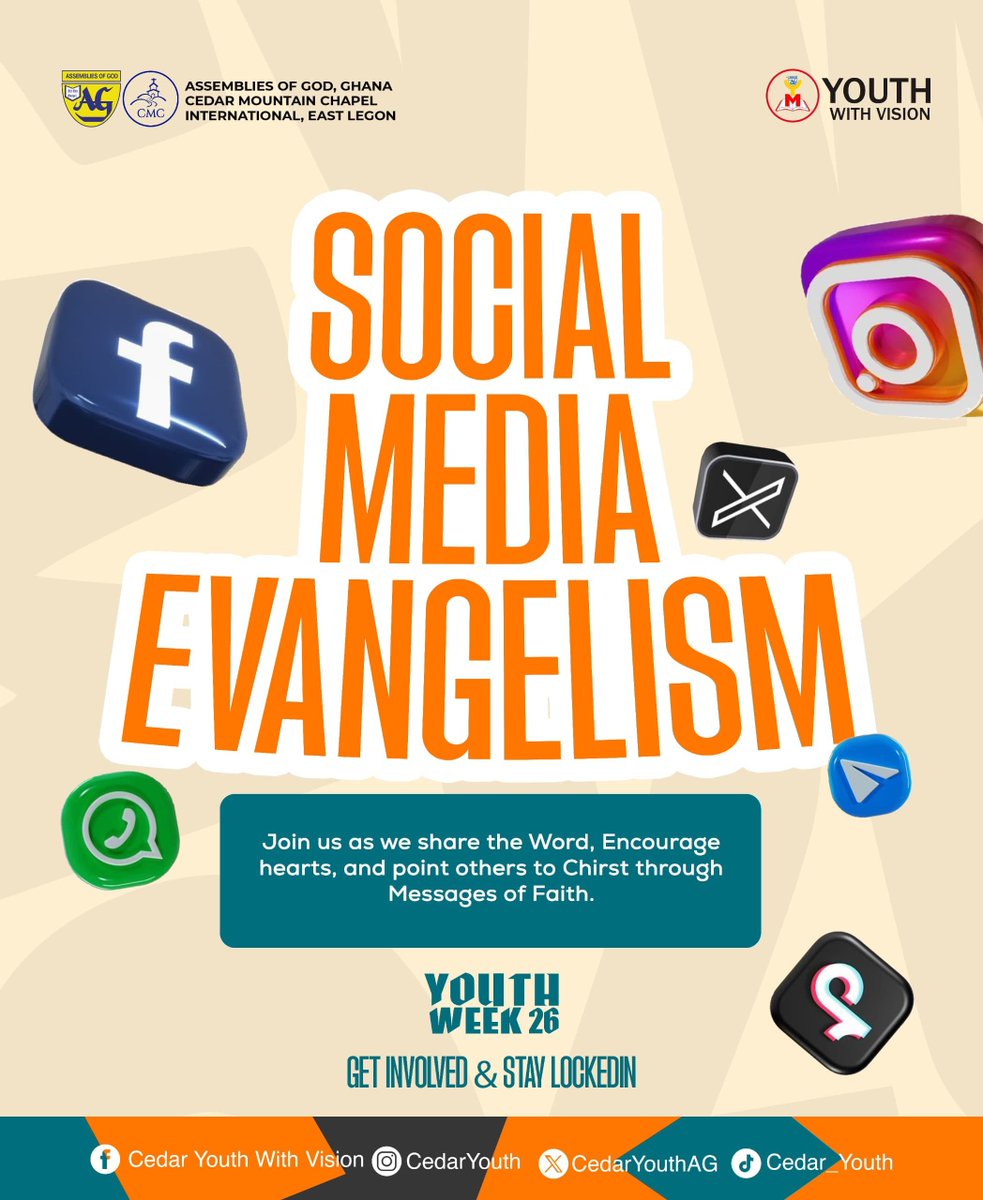 CedarYouthAG's tweet photo. 📌CMC YOUTH WEEK CELEBRATION
We are live🔥… the timeline is already getting a little different. Our Social Media Evangelism has officially begun, and we’re seeing people take their place!
#YouthWeek #FaithOfOurFathers #OnlineEvangelism #WeAreCMC
©️Publicity https://t.co/MYMUz6NSuI