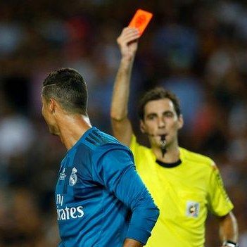 Footballtweet's tweet photo. 📅 On this day, 9 years ago, Cristiano Ronaldo celebrated like this after scoring against Barcelona in the Spanish Super Cup. 😤💪

𝗜𝗖𝗢𝗡𝗜𝗖. 🥶

🚨 𝗥𝗘𝗠𝗜𝗡𝗗𝗘𝗥: He was sent-off for diving two minutes after scoring and compounded matters by pushing the referee after being shown a second yellow card.