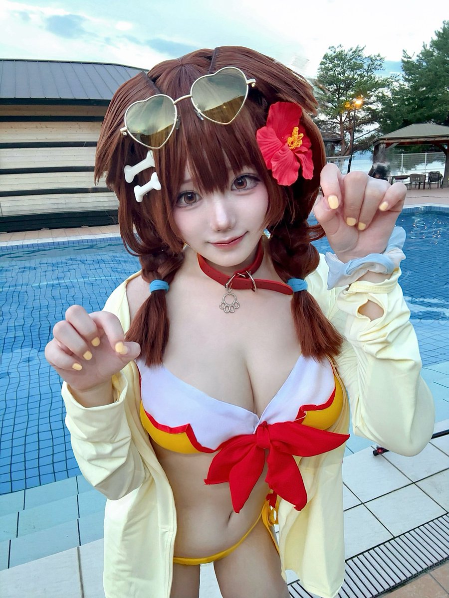 negixhanni's tweet photo. ホロライブ / 戌神ころね 水着 🥐 cos https://t.co/Oo0qFHBlMh