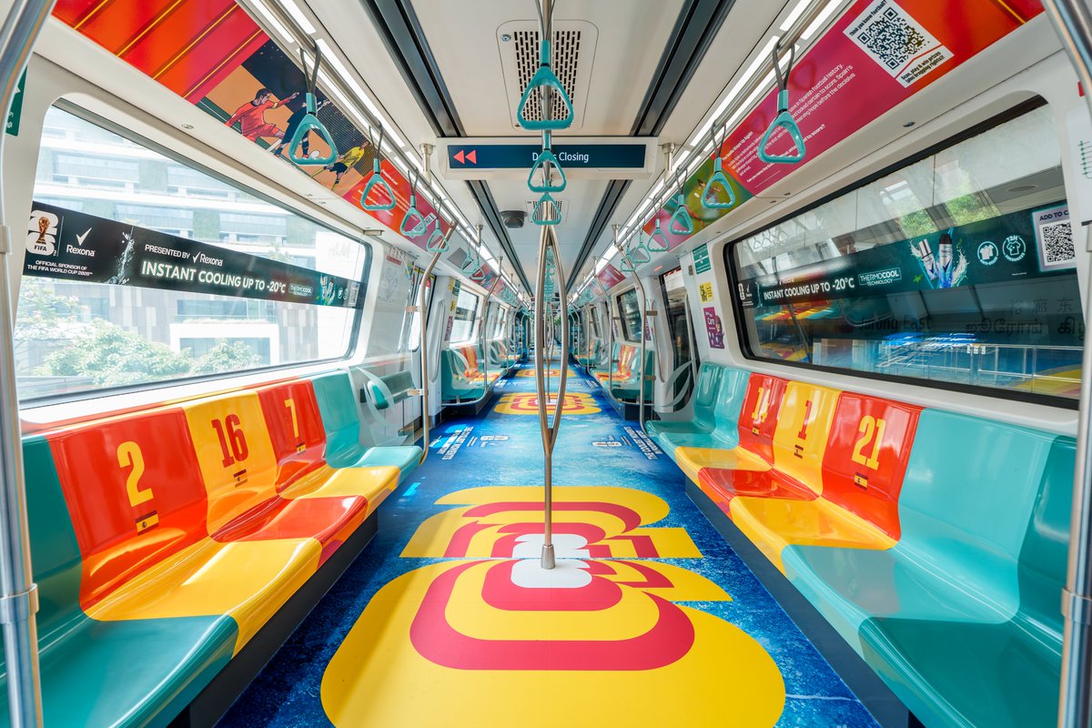 Unilever's tweet photo. Rexona’s FIFA World Cup 2026™ activation turned a Singapore train into an unexpected and immersive brand experience. Reaching an estimated 600,000+ commuters and generating around 1 million organic views within 24 hours of its first campaign post.

#UnileverPCxFIFAWorldCup https://t.co/t33qm6AJGX