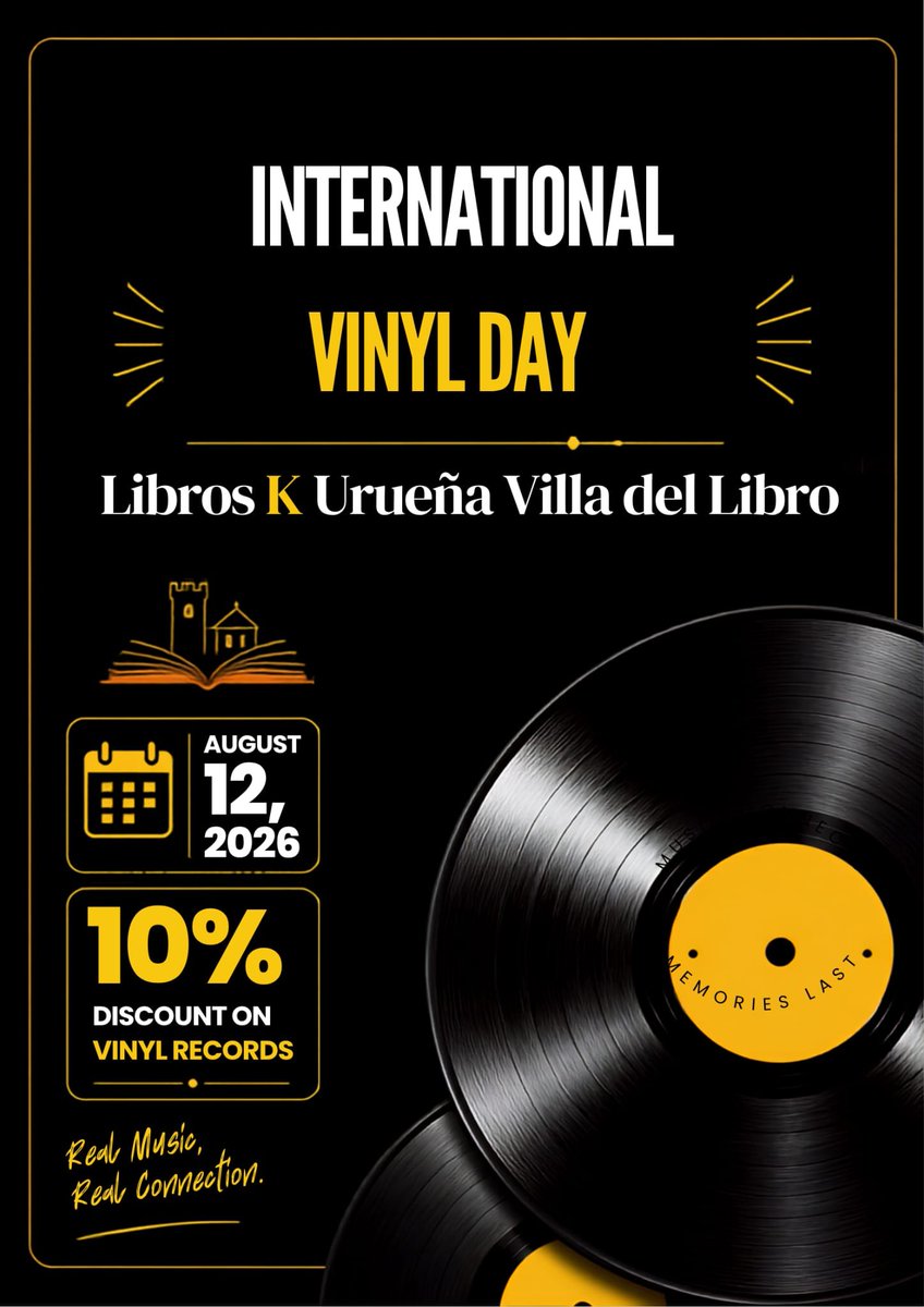 k_libros's tweet photo. El día 12 de agosto no todo es "Eclipse" Día internacional del Vinilo Libros K ASOFED 10% de descuento en todos los vinilos. Os esperamos Libros K Coleccionismo Urueña https://t.co/7C8YiNz0Cw