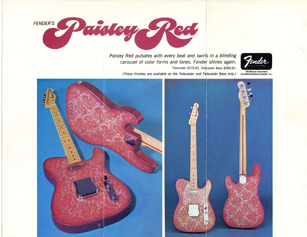 motazzod's tweet photo. 1968, Fender releases two new guitar finishes with the help of some Borden aluminum shelf paper.  The Blue Floral and Pink Paisley will come to epitomize the psychedelic era ✌🏻 https://t.co/uMYPVk9y9Z