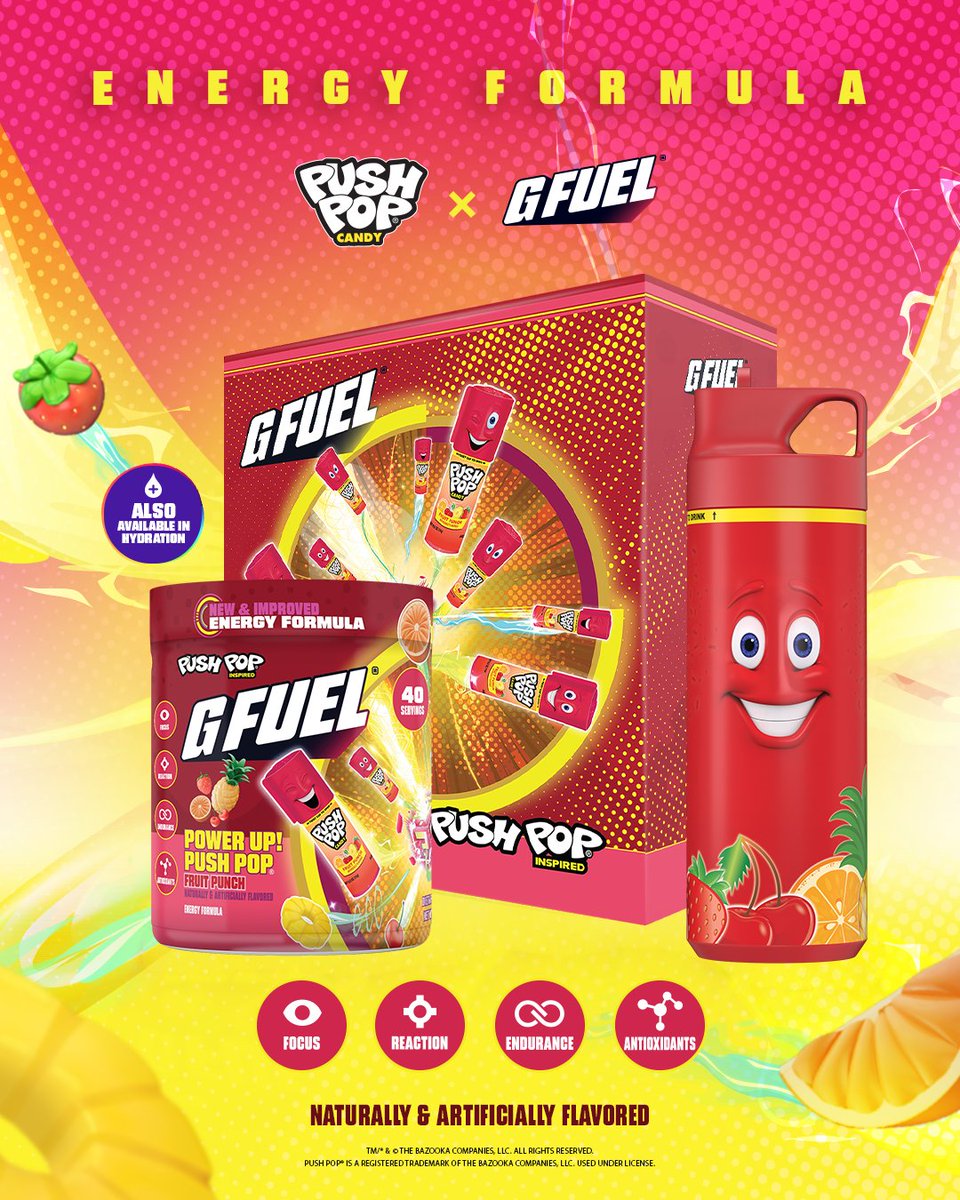 GFuelEnergy's tweet photo. ❤️ Like + RT + comment for a chance to win this Push Pop x G FUEL Collector Box!

Shop The Collection: https://t.co/FC9jBy8vob

🏆 3 WINNERS WILL BE CHOSEN 🏆 https://t.co/6jbKEuVVg1