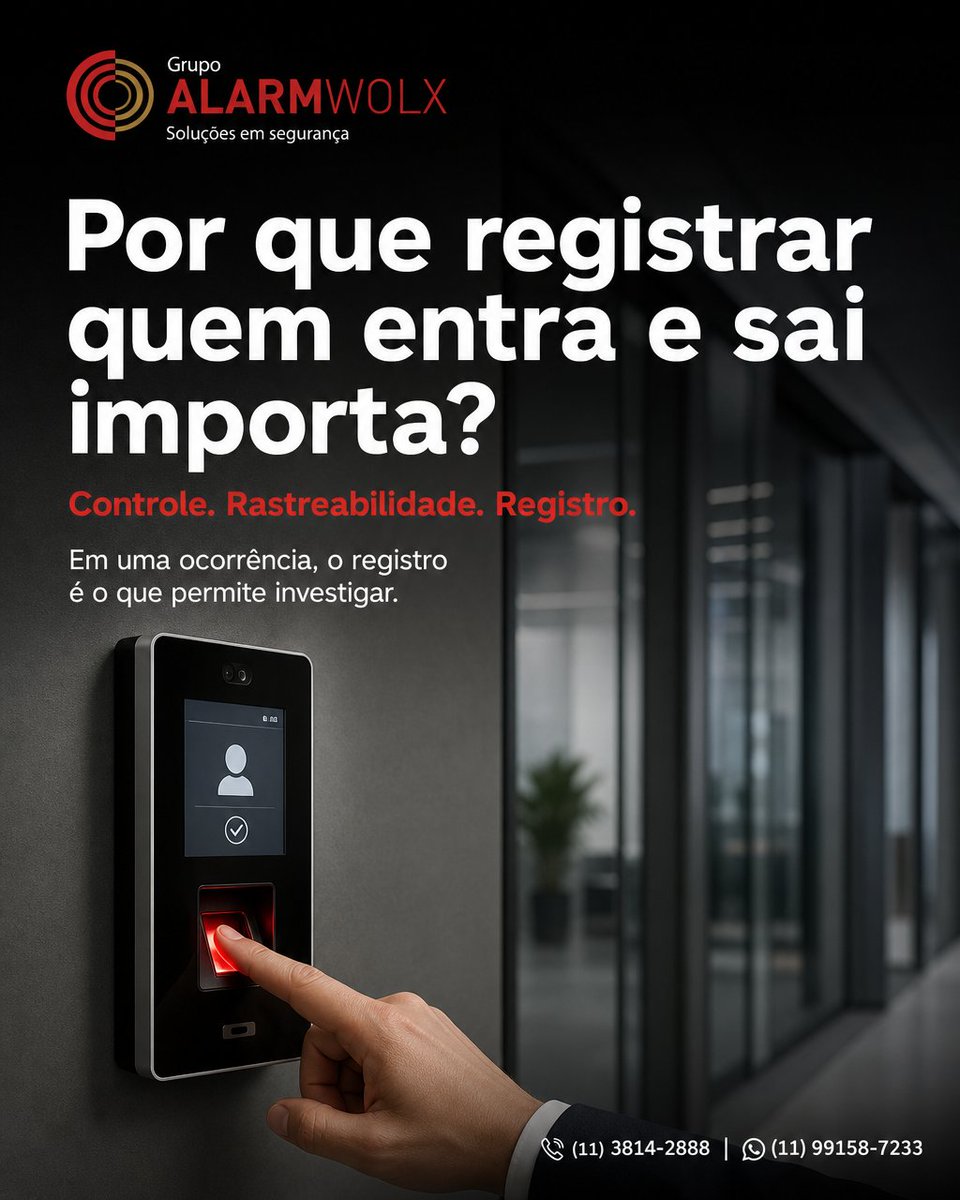 alarmwolx's tweet photo. Saber quem entrou, quando e por qual ponto é a base do controle de acesso.

O registro ajuda no dia a dia e em ocorrências ou auditorias.

Alarmwolx: rastreabilidade para empresas e condomínios em SP.

📞 11 3814-2888
https://t.co/Pvff9gbcb7 https://t.co/76wKPNTbPu