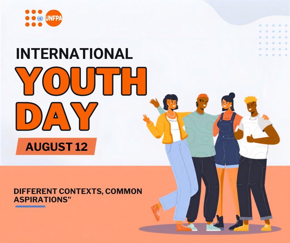 unfpa_guinee's tweet photo. À l’occasion de la Journée Internationale de la Jeunesse ce 12 août, célébrons la force et la diversité des jeunes à travers le monde. 🌍

Le thème de cette année : des contextes différents, des aspirations communes.

#YouthDay 2026. https://t.co/OD3HmBLqF2