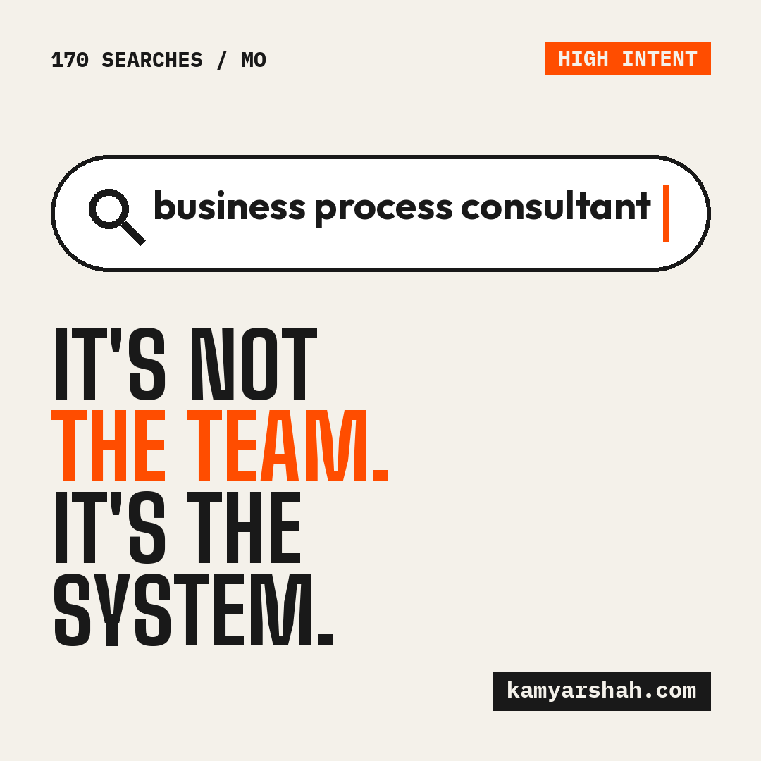 FractionalExecs's tweet photo. When the team isn't executing, the instinct is to hire a business process consultant or replace people. Usually it's the operating system that's missing, not the talent. Diagnose it here: https://t.co/Bz1xYQ7PnI

#Execution #OperationsConsulting #BusinessSystems #KamyarShah #WCG #VWCG