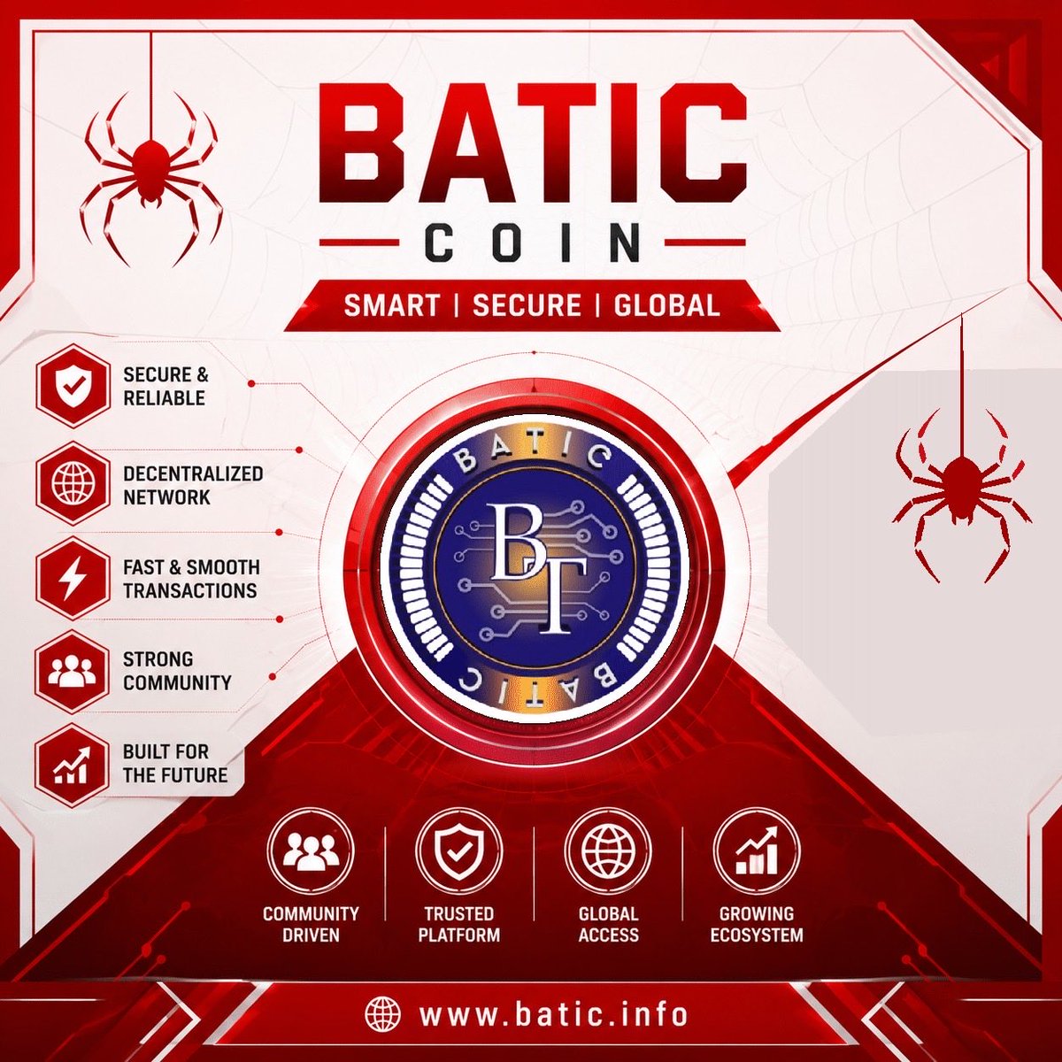 InfoBatic's tweet photo. 🕷️ Smart. Secure. Global.
Step into the future with BATiC Coin — building a strong, connected and growing digital ecosystem. 🌐🚀
Be part of the journey. Grow with BATiC.
#BATiC #BATiCCoin #BGEN #Crypto #Blockchain #DigitalEcosystem #Decentralized #CryptoCommunity #GlobalAccess #GrowingTogether #FutureOfDigital #Web3 #SmartSecureGlobal #CryptoJourney 🚀