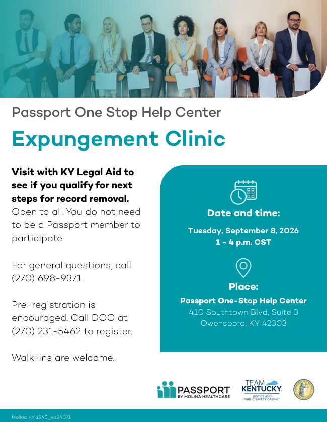 kccgreenriver's tweet photo. 🌟 A Fresh Start Could Be Within Reach!

If you're interested in learning more about expungement, consider attending this Expungement Clinic.
📍 Passport One Stop Help Center, Owensboro
📅 September 8, 2026
🕐 1:00 PM – 4:00 PM

#TeamKentucky #ExpungementClinic https://t.co/nzcFmqsRwV