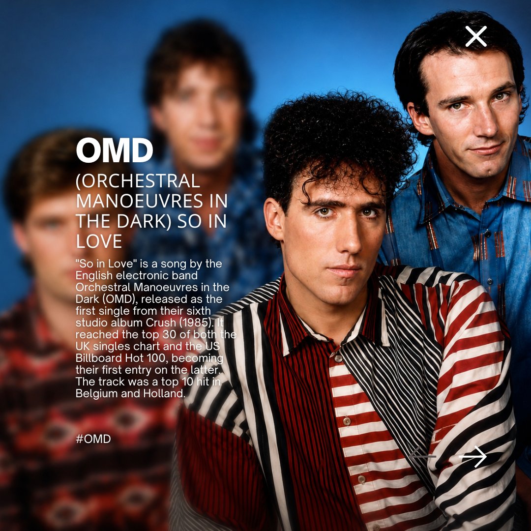 wclassicradio's tweet photo. OMD casi deja "So In Love" fuera de Crush. Martin Cooper insistió en grabar una maqueta y aquella decisión terminó llevando.. Lee la nota en: https://t.co/Ml3psUZyDR 👈 #OMD #SoInLove #SynthPop #80sMusic #wclassicradio #BuenosAires #Argentina https://t.co/J0KEfkHWi1