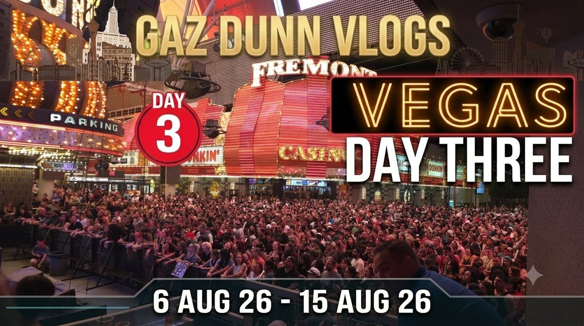 GazDunnVlogs's tweet photo. VEGAS DAY 3 IS LIVE at 2000hrsUK time! 🎲🎸
Join us, as we hit Downtown Vegas and see @MaydayParade LIVE from VIP at @theDlasvegas! 🔥
Watch the full vlog here: https://t.co/tXshq0lX3S
#LasVegas #VegasVlog #MaydayParade #GazDunnVlogs https://t.co/acGrQGV4Sw