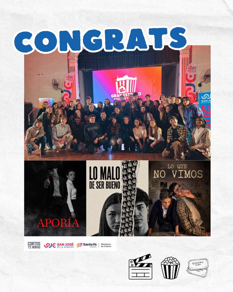 AlephSchool's tweet photo. ¡Desde nuestro espacio queremos felicitar a nuestros alumnos de San José que participaron de este hermoso programa del Ministerio de Cultura de la Provincia!
Great job guys! You absolutely smashed it! 👏🎬🔥
📸Fotos: @sanjosedelaesquina @cortos72hs @exeruani https://t.co/ulx2xG6WGd