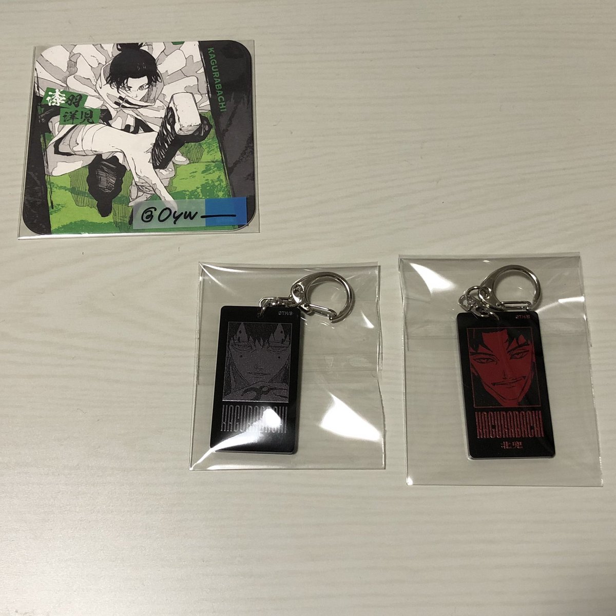 0yw__'s tweet photo. 【交換】
カグラバチ ブラックアクリルキーホルダー

譲 : 幽 北兜

求 : 奈ツ基

郵送交換希望📮
検索からでもお気軽にお声掛け下さい。 https://t.co/iJIyfahkSf