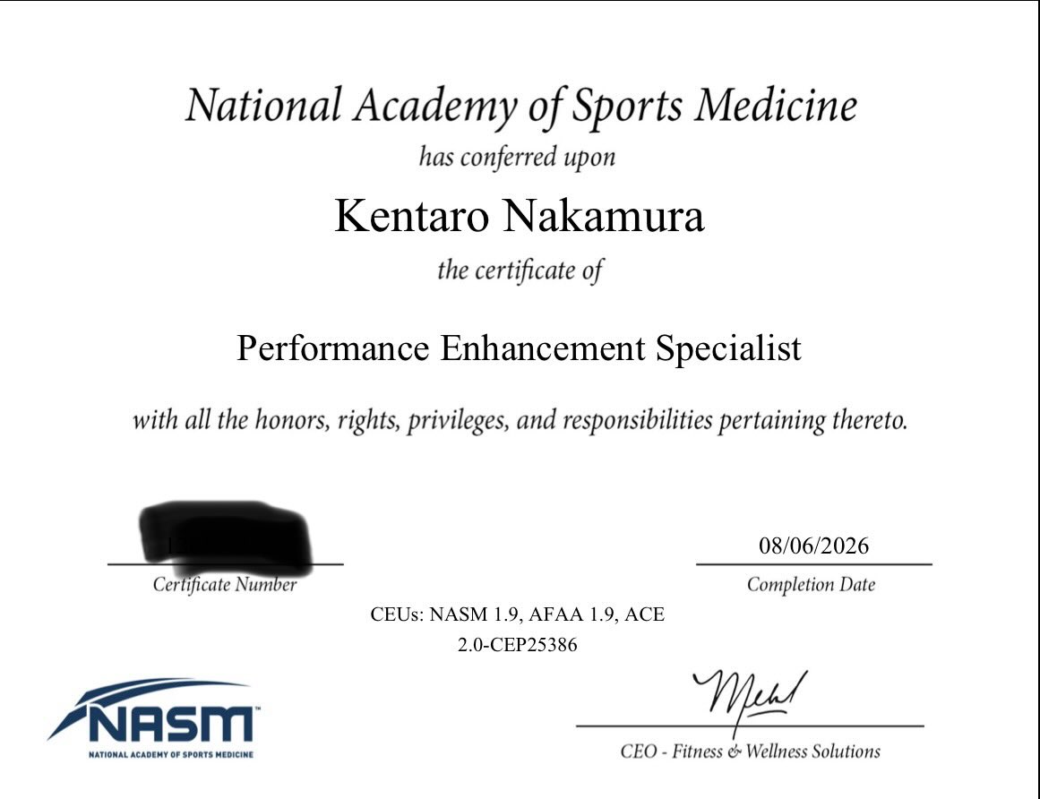 kumachan_gym2's tweet photo. NASM PES(全米スポーツ医学協会のS&C資格)🈴
久しぶりの資格試験でした😊
やはり勉強は楽しい📚
NASM PES (Strength & Conditioning coach certificate of National Academy of Sports Medicine)
#nasmpes #strengthcoach #ストレングスコーチ #パーソナルトレーナー #personaltrainer https://t.co/syR3DPbjxw