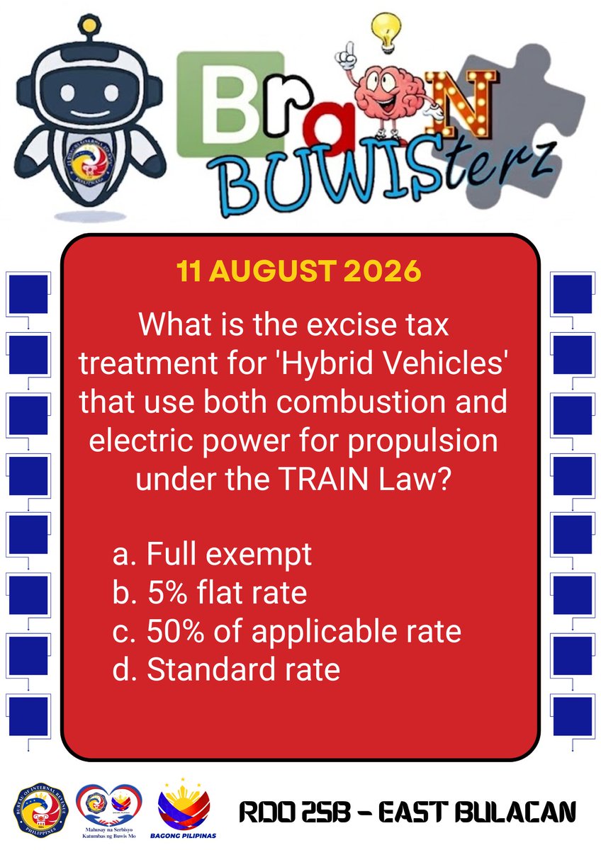 birgovph_rdo25b's tweet photo. It's Brain BUWISterz time!

Multiple choice!

Comment down the correct answer to the question below and get a chance to win P100 GCash or Mobile Load! 2 winners will be chosen at the end of the day!

Don't forget to like, follow and share!  

#rdo25b 
#rdo25bBrainBUWISterz https://t.co/WKgjxDL5cs