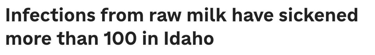 314action's tweet photo. 🥃SHOT: RFK Jr. endorsed raw milk

🍋‍CHASER: More than 100 Idahoans are sick after consuming raw milk

The fact remains—RFK Jr.'s dangerous 'health' beliefs put us all in danger. https://t.co/5W3IHyi2Zk
