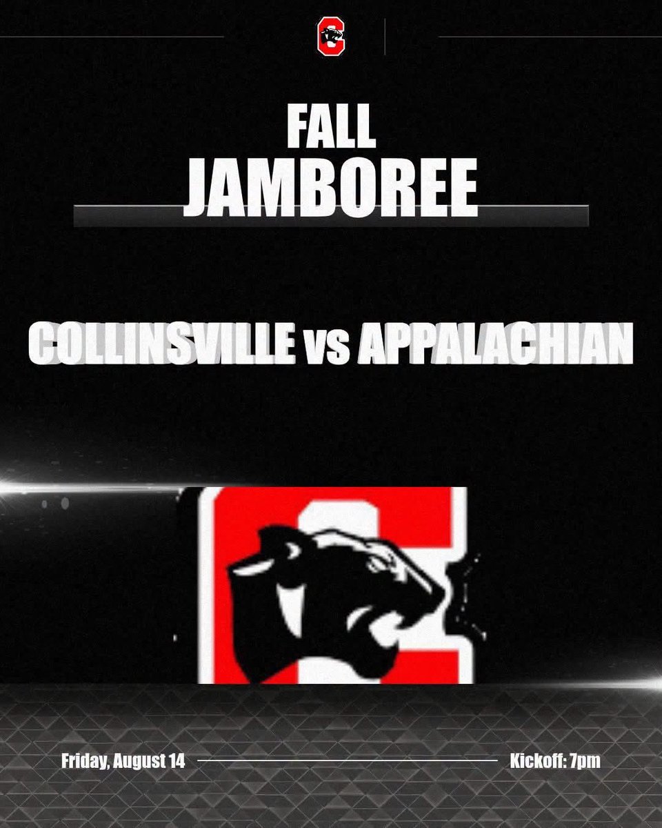 Collinsville_HS's tweet photo. Opponent: Appalachian Eagles (11-1, 2025)
Date: Friday, August 14
Location: Chad Hawkins Stadium
Kickoff: 7PM

Admission: $7 (Cash ticket sales only) https://t.co/IVBnxLNLRq