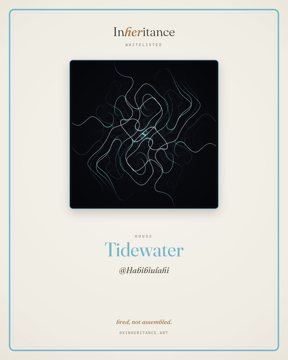 habibiulahi's tweet photo. I pledged House Tidewater. bred, not assembled. @0xinheritance #Inheritance https://t.co/O52bMplbGt