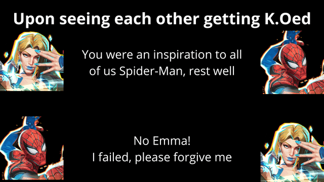 Imari67822024's tweet photo. Spider-Man and Emma Frost Interaction. (Made by Ok_Tree_8698 in reddit)
#SpiderMan #EmmaFrost #DiamondWeb #MarvelRivals https://t.co/J7kX1RhnGv