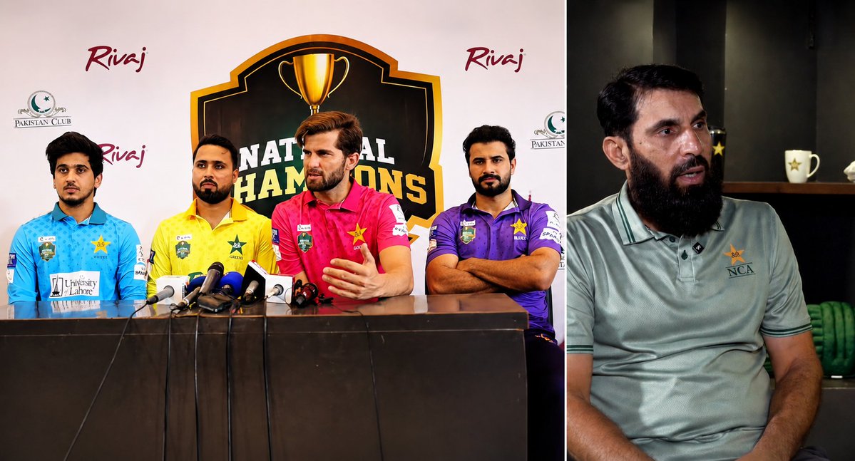 alinayousuf08's tweet photo. 🚨 🏏 SHAHEEN AND MISBAH EXPOSES ODI CAPTAINCY RUMORS

Shaheen Afridi was asked about his captaincy during the Champions Cup press conference, and he replied "as of now, I am." This clearly shows that even he is not sure about his future, as the PCB has not provided him with a defined tenure through to the World Cup.

Meanwhile, in a recent interview, Misbah-ul-Haq was asked about the rumors regarding Babar Azam returning as white-ball captain. Misbah completely dismissed this, stating that no such suggestion was ever made or even discussed in selection committee meetings.

This whole situation highlights the reality of running cricket on a series-by-series basis instead of giving a captain a clear, long-term tenure for proper squad planning.

#PakistanCricket #ShaheenAfridi #BabarAzam #PCB #CWC2027