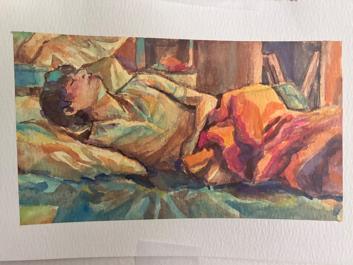 zombieby3rs's tweet photo. i’ve been trying to get back into painting with watercolor so ofc first thing i paint is will byers https://t.co/6d5jENaMmu