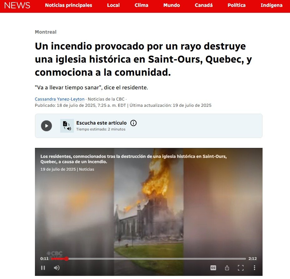 JulianMaciasT's tweet photo. Un rayo provocó un incendio en una iglesia de Canadá y como hace siempre el miserable de Negre se inventó que fue un inmigrante musulmán.
Mentir para generar odio hacia colectivos determinados debería ser sancionado y no ser un negocio como ocurre hoy.
https://t.co/qxfFRizIiN https://t.co/5gdihurasc