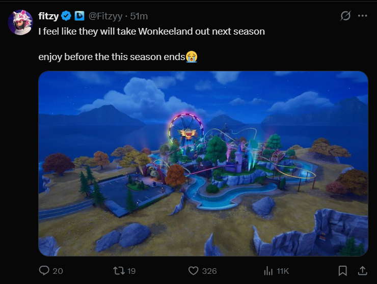 ECLIPS_VC's tweet photo. Wonkeeland MIGHT get Destroyed for Next Season 💀

This POI has survived all 3 season in a row 😭 https://t.co/OjN4Z5rRrx