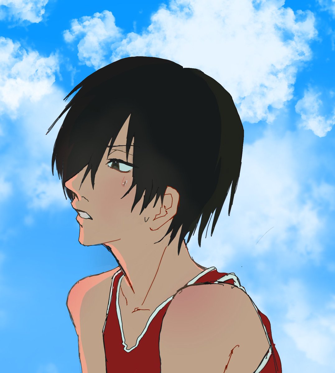 yata3476's tweet photo. 同じ雲ペン
←一年前　　　　　���→
 #イラスト成長記録 https://t.co/dZFhQuWSZf