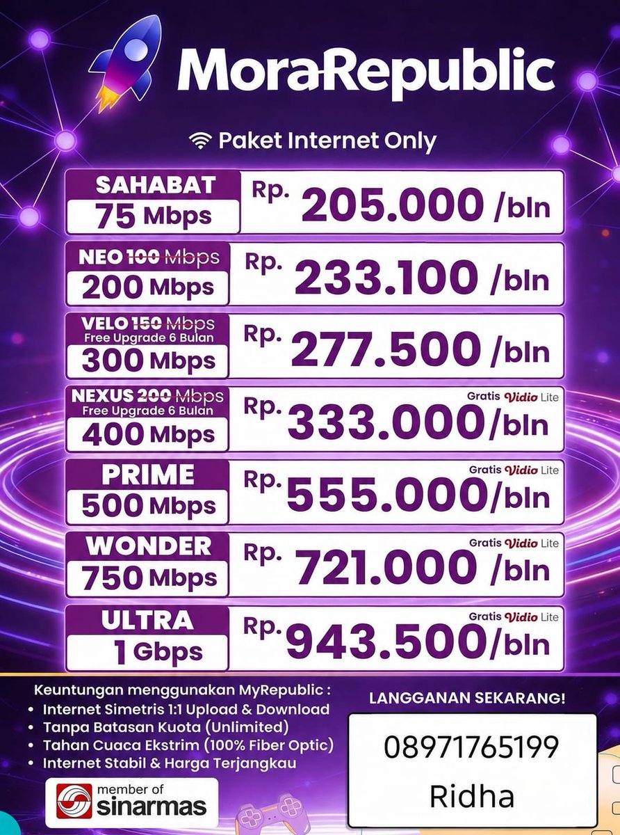dvirgeonn's tweet photo. @Day6Skzaddict @batutatot @idextratime Gass MyRepublic aja kakk lebih stabil Mbps lebih gede lebih murah langsung daftar di akuu orng MyRepublic langsung 08971765199 https://t.co/pj5xq0Xy3q