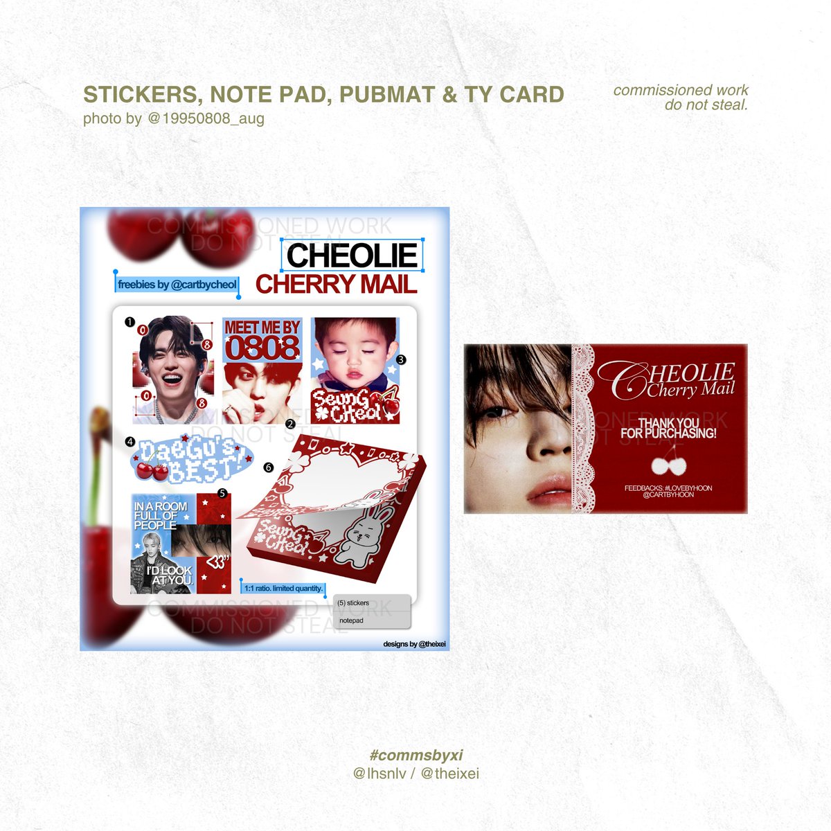 theixei's tweet photo. [ #commsbyxi ] stickers, notepad, thank you card, and pubmat designs

open for all fandoms!
rush / non-rush
personal / commercial use

t. wts lf design comms graphic layout edit kpop event seventeen seungcheol scoups cupsleeve birthday concert world tour freebies cse fan support https://t.co/7vKhNMk34J