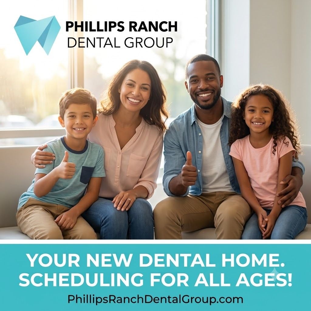 prdg810's tweet photo. Looking for a new family dentist? 🦷 We are accepting new patients! Our modern Phillips Ranch office provides comprehensive care for all ages, from toddlers to seniors. 
We make scheduling easy. Visit our website to book your new patient exam: https://t.co/E8uviVwXqL https://t.co/HFFqyM4Jed