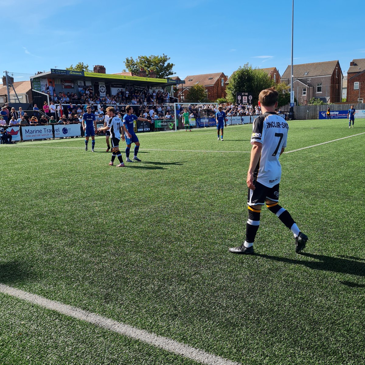Stand2Stand's tweet photo. Action from Saturdays game at The Marine Travel Arena which finished @MarineAFC 0-1 @thesilkmen 

#nonleague #awaydays #groundhopping #matchday #photos #nationalleaguenorth 
#nationalleague #like #follow #goals https://t.co/COiI3CFSEc
