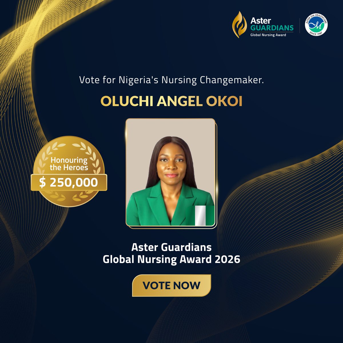 AsterGuardians's tweet photo. For survivors, care can be the first step towards healing and justice.
Oluchi Nwoke-Okoi brings nursing, forensic expertise and legal advocacy together to support survivors of gender-based violence, with her work contributing to an 80% justice-attainment rate.
Her story proves that nursing can be a powerful force for justice.

Vote for Oluchi Angel Okoi and support her journey.

Vote now: https://t.co/5kH6LTOBOS