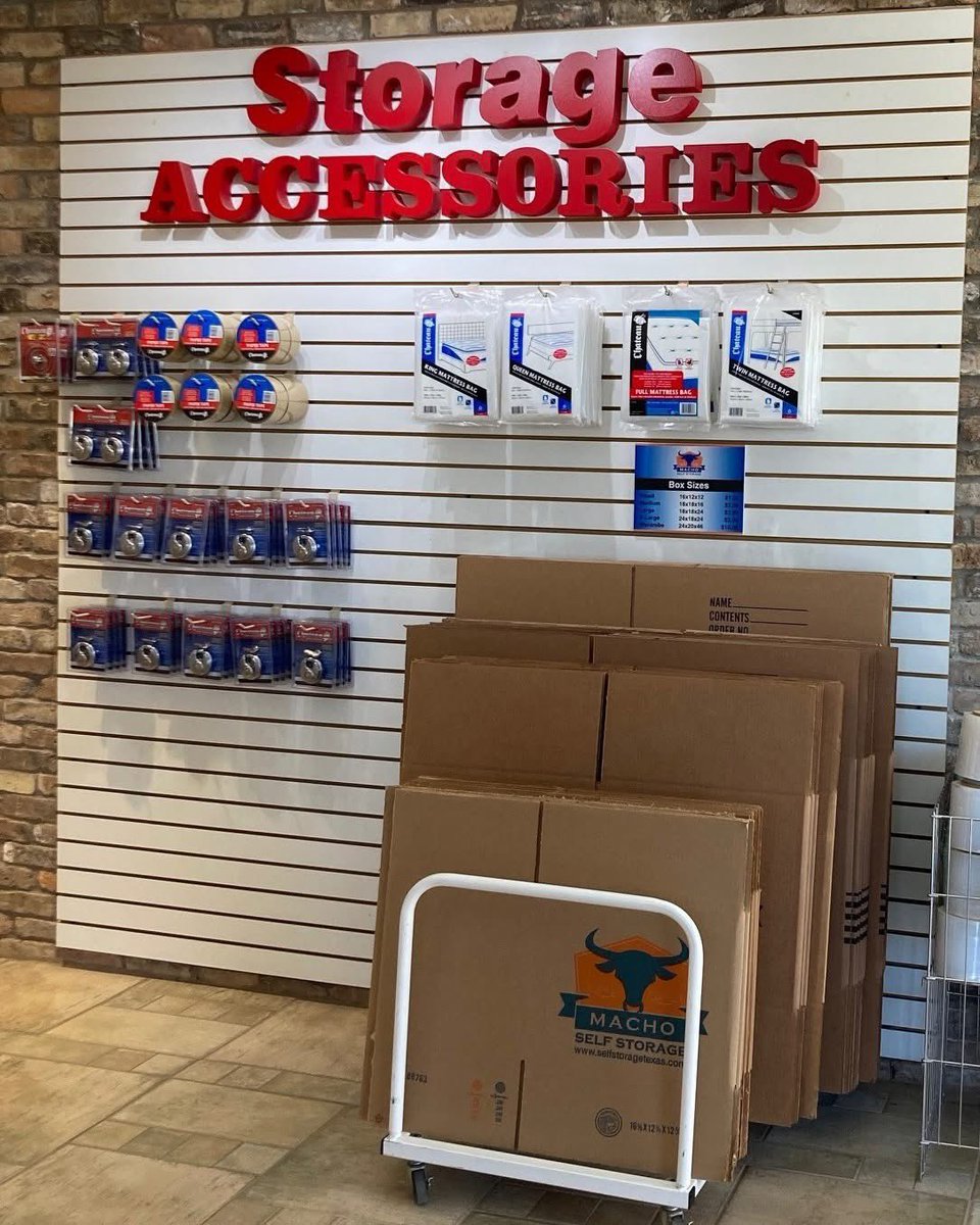 MachoStorage's tweet photo. What is the first thing you need when it is time to pack up your home or office and move?  That's right!  Boxes and packing supplies.  You can get all you need at any of our north Texas Macho Self Storage locations.  Find a location near you at https://t.co/kTozWRywwL https://t.co/b7aGnroKL6