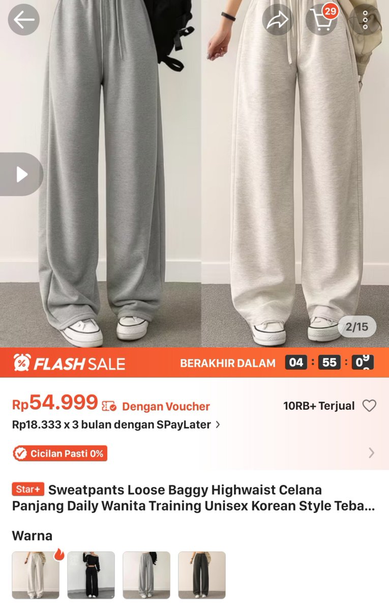 sssoflanya's tweet photo. MUMPUNG FLASH SALE!! celana loose baggy highwaist buat daily cocok banget nihh, look-nya juga korean style yaa 😆 https://t.co/KZi8vO96AP
