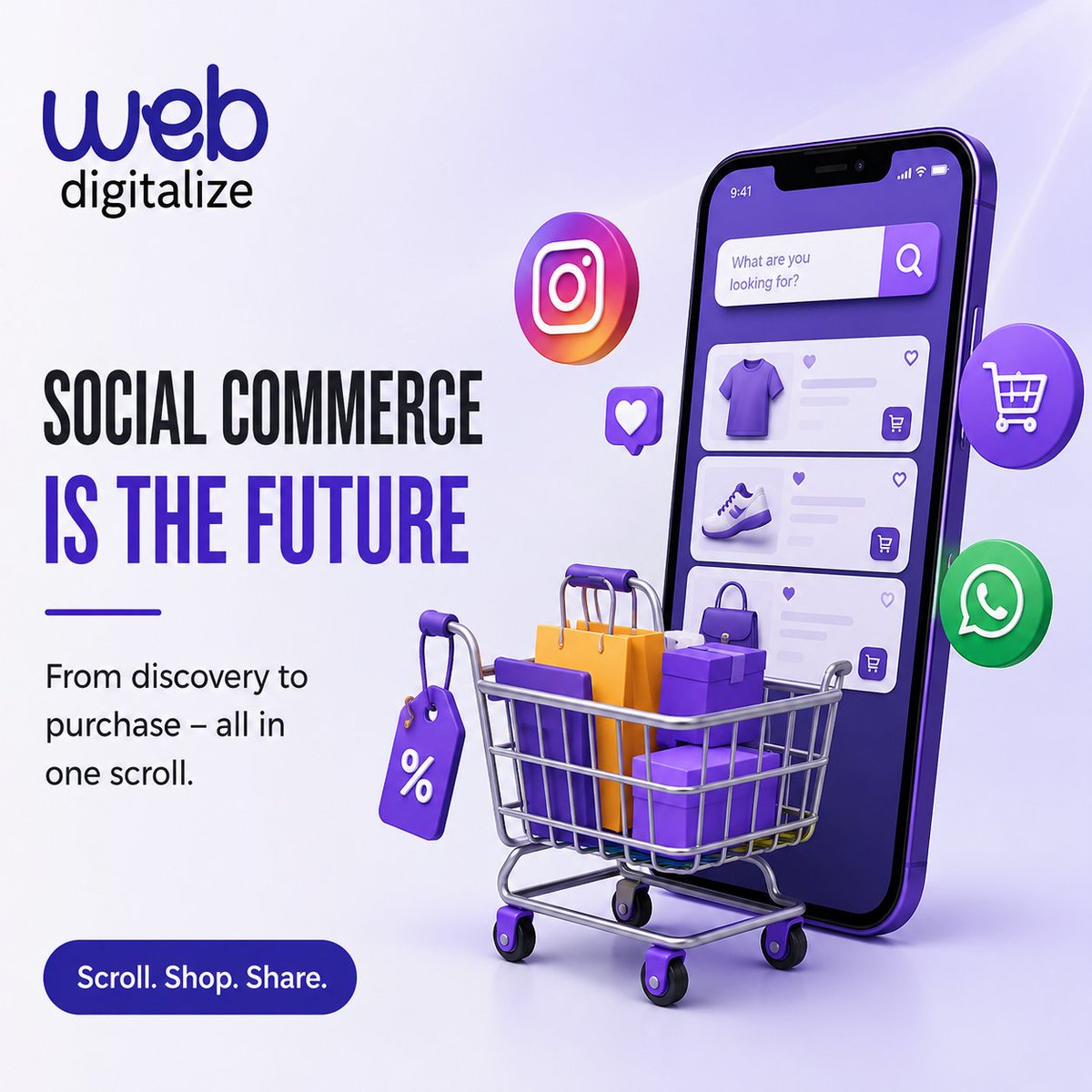WebDigitalize's tweet photo. 🛍️ Social Commerce Is the Future! 🚀
Turn every scroll into an opportunity to connect, engage &amp; convert. Build your brand, boost engagement, and drive sales with smart social commerce strategies.
🌐 https://t.co/jgUuc24acO
📞 8085783954
#WebDigitalize #BusinessGrowth https://t.co/tDYxWHYvaw