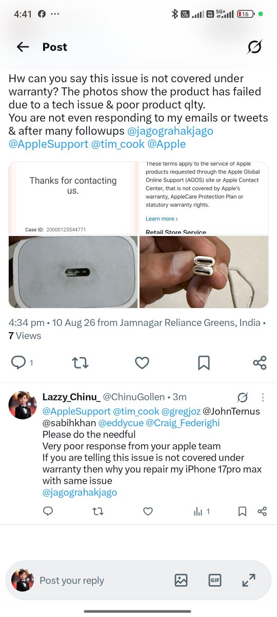 ChinuGollen's tweet photo. @Nehakumarisah3 @AppleSupport They will never reply 

@Apple @AppleSupport
@tim_cook
One of costly phone:- iphone 
One of worstes service:- iphone 
One of the poor quality product:- iphone
Even they are not responding my calls, e-mails and tweets
Don't buy this garbage phone

#iphone #iphone17promax #iphone17 https://t.co/26gM1ck4A2