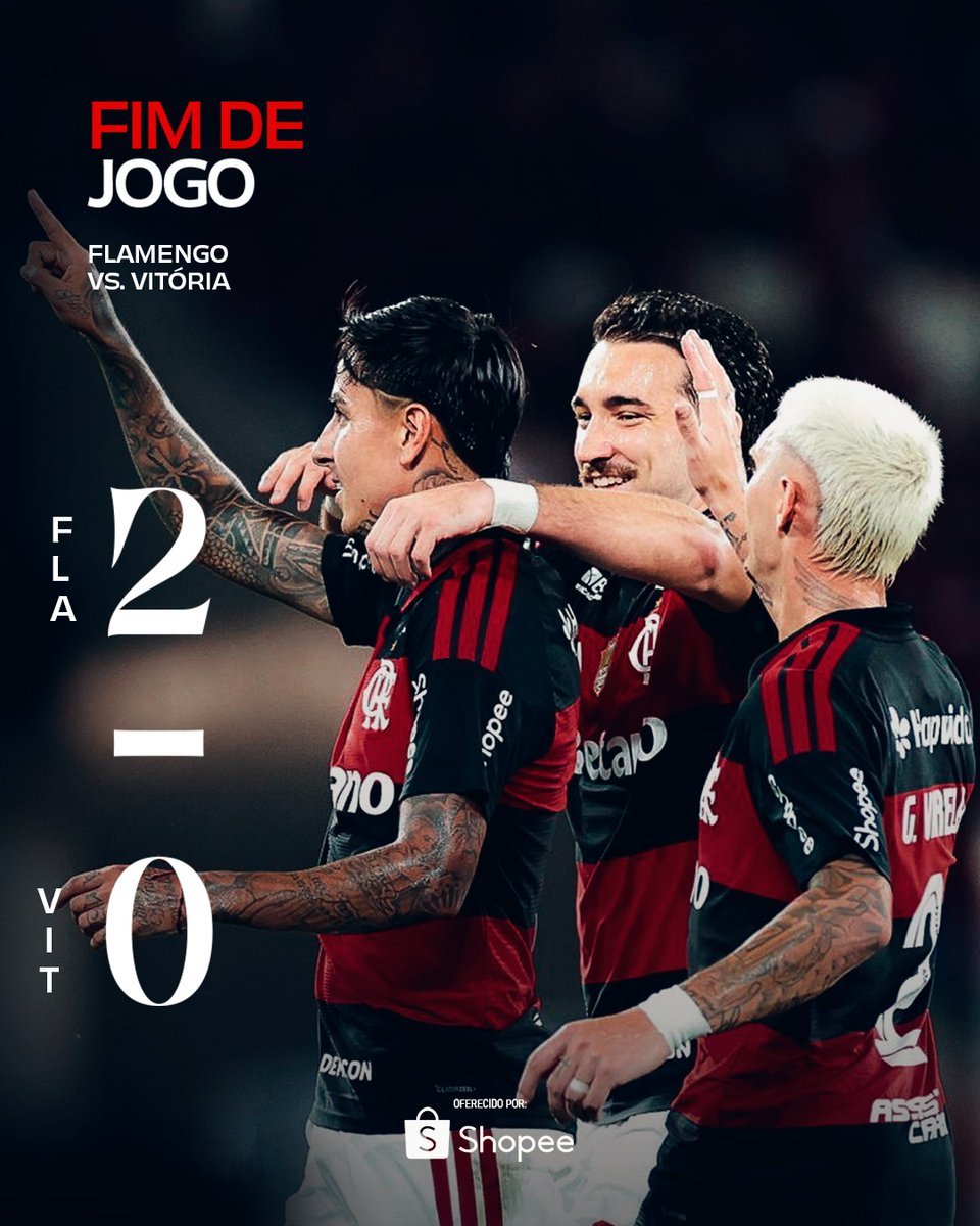 rubronauta's tweet photo. FIM DE JOGO NO MARACANÃ!
@Flamengo 2 x 0 @ECVitoria
Com os gols:
@erickoficial05 ⚽️
@Brunohenrique ⚽️
#FLAxVIT https://t.co/6TVwJggfvR