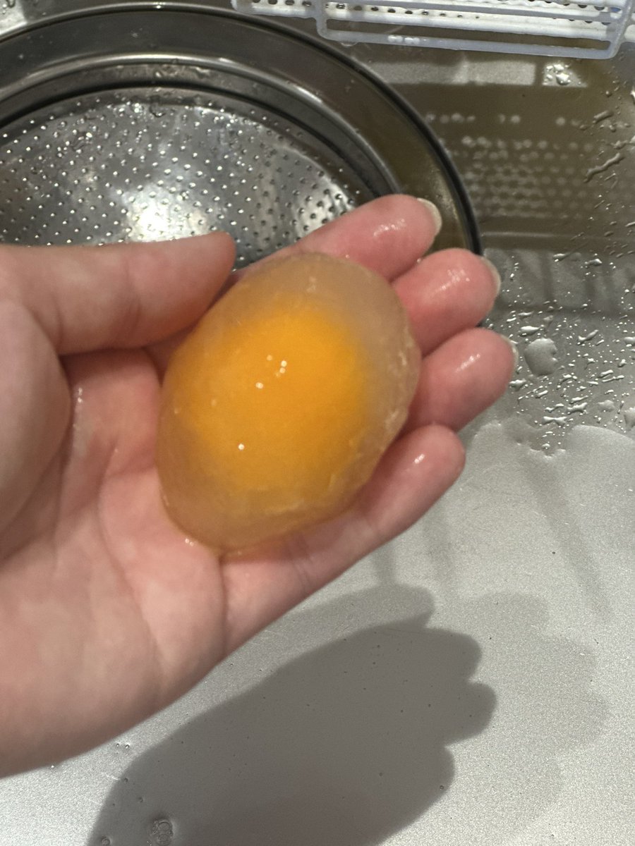 mahosuke_111's tweet photo. あのぉー 〜……
冷蔵庫なのに卵10個入りの角にいた
この子だけカチコチに凍ってたんですけどぉおお！

どしたのぉおおおお？？
4つわろうとして最後にこの子持ったら
台上で『ゴッ!!!』って音してびっくりしたんだから！

ひとつゆで卵！？とか思ったら凍ってたよ！！

この後美味しく頂きました🥚 https://t.co/XOgZYiEaEu