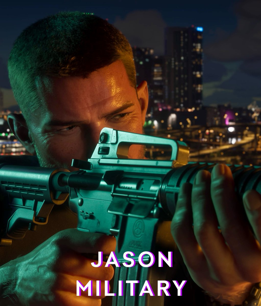 GTAVI_Countdown's tweet photo. We could potentially see backstories/flashbacks from Jason and Lucia’s past in the GTA 6 Extended Look, as Strauss Zelnick said it will feel like you’re watching a Netflix show:

- Jason is confirmed to be a former military paratrooper. He joined the Army to escape his troubled youth around crooks, so we could see his time in the military and how he eventually ended up working for drug runners in the Keys
- Lucia is confirmed to be from Liberty City, so we could see her early life there, her family struggles and the events that eventually landed her in prison