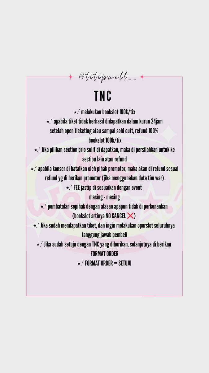titipwell__'s tweet photo. ⭑.ᐟ OPEN TICKETING SERVICE ⭑.ᐟ 
NCT 127 5TH TOUR 'NEO CITY : JAKARTA - THE REDLINE'

〖 INDONESIA ARENA 〗
➫ 2026.10.03(SAT) 3PM(WIB)

EVERYTHING, ALL AT ONCE, NEO
https://t.co/HpRaune8XS

‼️5 SLOT ONLY‼️
DM for more info or order ⭑.ᐟ

#NCT127 #THE_REDLINE
#NCT127_5TH_NEOCITY_THE_REDLINE
#NCT_10TH_ANNIVERSARYWORLD
