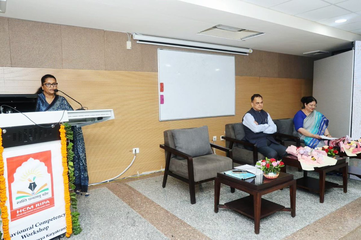 HcmRipa's tweet photo. A workshop on Behavioural Competency for senior bureaucracy inaugurated by Chief Secretary Rajasthan with Principal Advisor, Capacity Building Mrs Chandralekha Mukherji and ACS Training &amp; DG HCM RIPA.@svoruganti1466 @RajCMO @DIPRRajasthan https://t.co/seTO5OpTqD