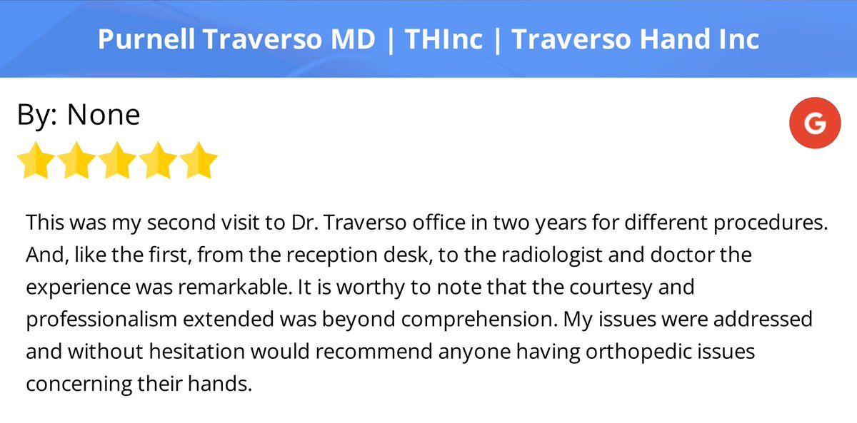 streamingmarv's tweet photo. 5 Star: None "This was my second visit to Dr. Traverso office in two years for different procedures...." https://t.co/pnAHUUUa1t