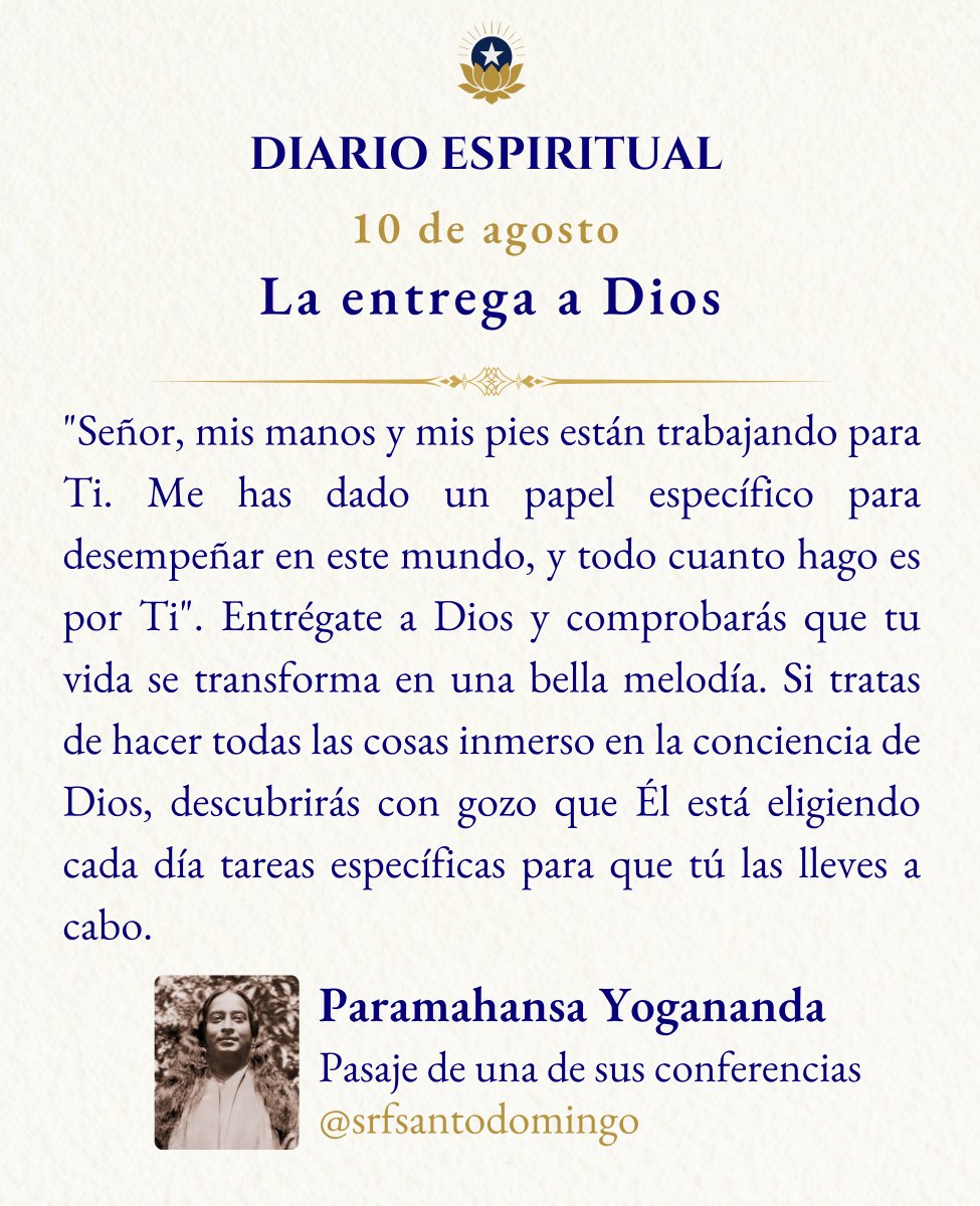 SRFsantodomingo's tweet photo. ☀️ ¡Buenos días! Feliz y bendecido lunes. Que esta semana esté colmada de paz y abundantes bendiciones, y que puedas vivirla calmadamente activo y activamente calmado. 🌿🌸🙏🏼
#PresenciaDeDios #DiosConmigo #BuscaADios #Medita #Meditación #Dios #Yoga #Gurú #KriyaYoga #Yogananda https://t.co/WydUyH6iDB