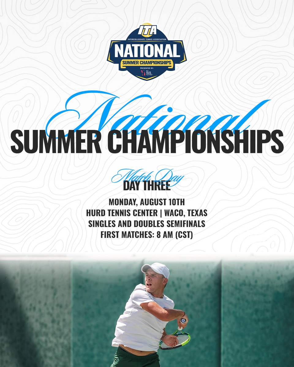 ITA_Tennis's tweet photo. Fighting For Spots In The Semifinals πͺ
βΉοΈ ITA National Summer Championships
ποΈ Hurd Tennis Center | Waco, Texas
π https://t.co/X0G2J2qd3v (Draws)
πΊ https://t.co/iPpl2C5QzY (Watch)
#WeAreCollegeTennis | #ITASummerSeries