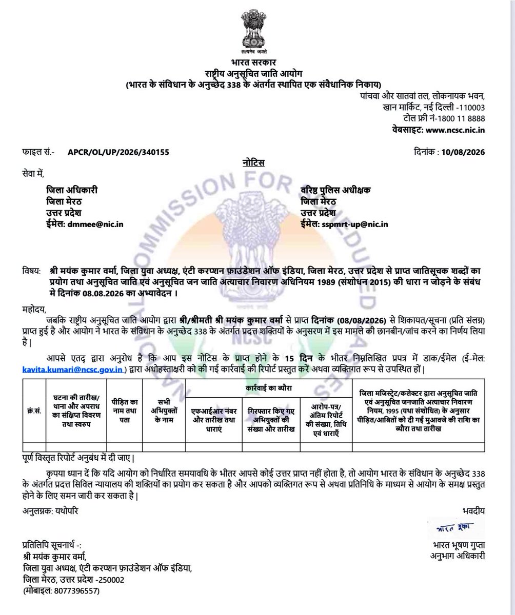 iMayankIndian_'s tweet photo. मेरठ के थाना टीपी नगर पुलिस यदि समय रहते निष्पक्ष और उचित कार्रवाई करती, तो मामला राष्ट्रीय अनुसूचित जाति आयोग तक पहुँचने की नौबत ही नहीं आती।

@AU_MeerutNews @JagranMeerut @upbhaskar @janwani_dainik @inextlive @Live_Hindustan @DainikBhaskar @AmarUjalaNews @BBCHindi https://t.co/77MrDKzsVa