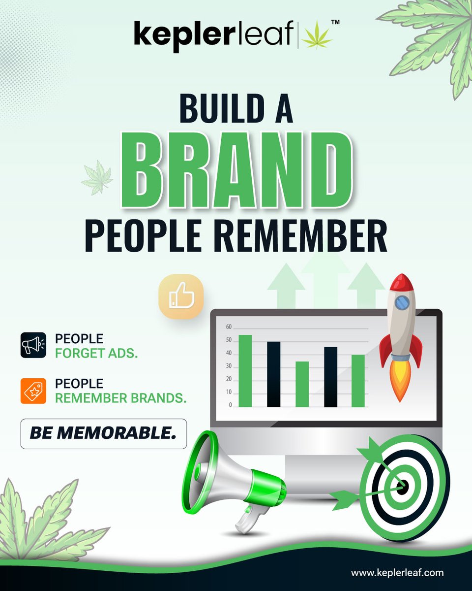 keplerleaf's tweet photo. A strong brand isn’t just seen—it’s remembered. 🌱 Build a brand that stands out, connects with your audience, and keeps your business top of mind. Be memorable. Be different. Build a brand people recognize. 🚀

#KeplerLeaf #BrandBuilding #BrandStrategy #CannabisMarketing https://t.co/USBPklMtCC