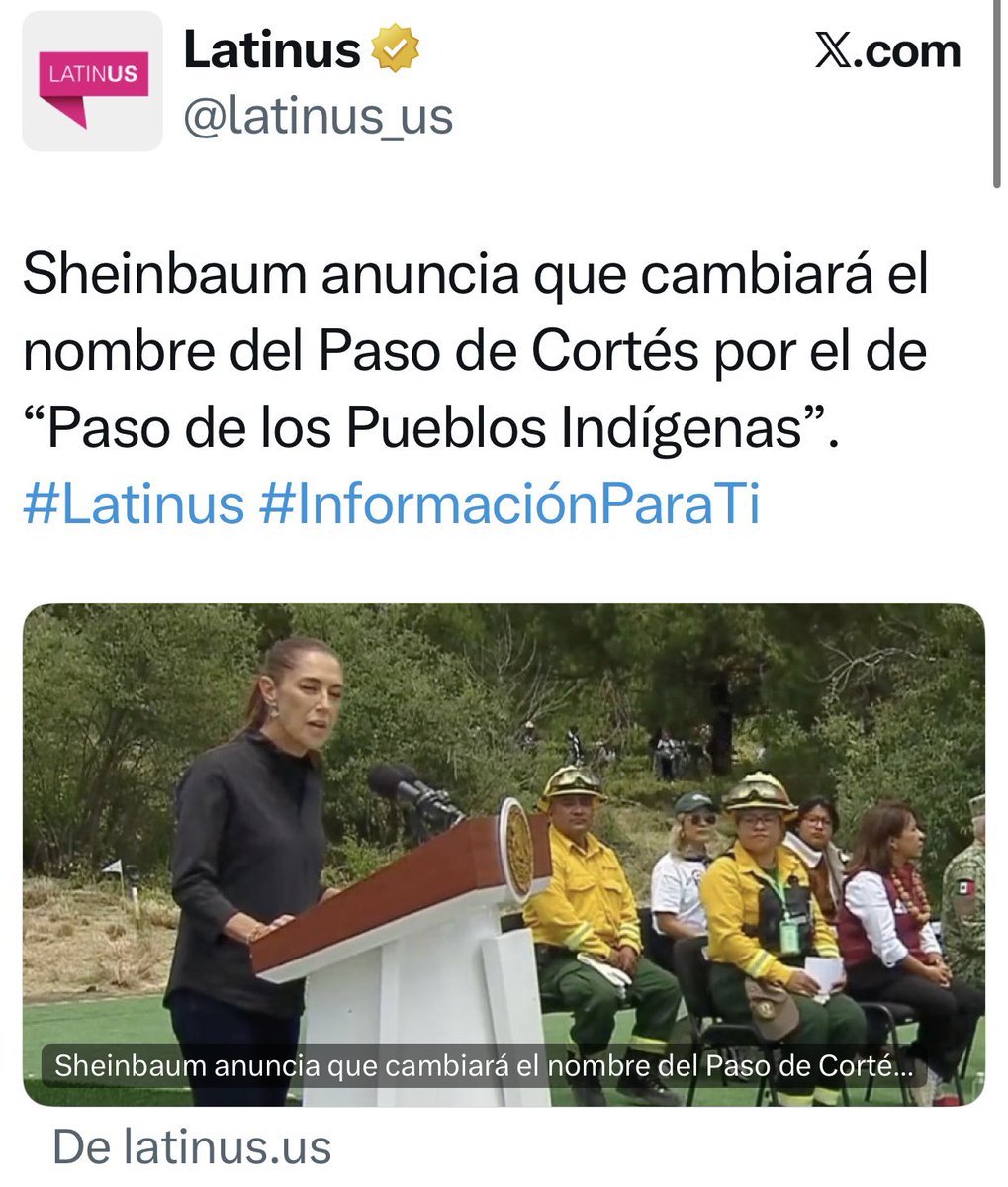 PelonGomis's tweet photo. Cambiarle el nombre al Paso de Cortés por "Paso de los Pueblos Indígenas" sería una gran idea siempre y cuando, esos pueblos indígenas no hubieran pasado por allí precisamente con Hernán Cortés.

Por el bien de todos… ¡Gobernar el presente está muy cabrón, sin embargo, pretender gobernar al siglo XVI desde el Siglo XXI, resulta más fácil.

Cuando pretendes TRANSFORMAR la historia en una pinche "herramienta ideológica", deja de ser historia y empieza a convertirse en propaganda.

¡Los conquistadores deben de estar temblando de miedo porque después de 500 años, ya vamos a poder derrotar a Cortés! 
No, no lo vamos a derrotar militarmente, ni culturalmente y mucho menos históricamente... ¡Lo vamos a derrotar administrativamente!

Se trata de acabar con todo lo español que trajo Cortés, ¿verdad? 
Ah pues empecemos por cambiar nuestros apellidos... A partir de ahora, nadie se puede apellidar López, Sánchez, González, Hernández, Ramírez, Torres, Flores, Díaz, Vázquez, Jiménez, Ruiz, Mendoza Martínez, Rodríguez y hasta Suárez.
¡El apellido Obrador es de origen catalán! ¡Magínense! 

No más ciudades que lleven nombres como:
Veracruz, Guadalajara, León, Valladolid, Mérida, Salamanca, Córdoba, Durango, Santiago, San Luis, San Juan, San Miguel, Santa María, Santa Fe, San Cristóbal. 

¿Vamos a derrumbar también las catedrales, los conventos, los acueductos (lo siento Querétaro) y las construcciones coloniales? 
¡Empecemos por Palacio Nacional porque Cortés ordenó su construcción! 

No volvamos a montar un caballo, ni a comer pan dulce, ni churros, ni cerdo, ni trigo (nunca más agentes españoles infiltrados en la gastronomía nacional), ni a tocar la guitarra.¡No más mariachis con instrumentos europeos! 
En serio nos urge un revisionismo musical del bienestar.

¿Cómo que la música de nuestro himno la compuso un español?
—¡Esdeke los mexicanos nacemos donde se nos dé nuestra chingada gana! 

¡En enero queda prohibida la Rosca de Reyes y no tardan en prohibirnos al Quijote por ser propaganda imperialista manchega!

Qué chinga nos espera para que los acomplejados y resentidos estén felices y en paz porque para descolonizarnos completamente de España,  tendríamos también que empezar a descolonizarnos de todos los que influyeron culturalmente a España... Vamos a llegar hasta Roma, los fenicios, los griegos, los visigodos... 
Joder (perdón por el término hispano), para cuando terminemos de PURIFICAR NUESTRA IDENTIDAD MEXICANA, nos vamos a tener que comunicar a señas. 

¿Se dan cuenta por qué Hernán Cortés es el enemigo perfecto? 
¡Lleva muerto más de 400 años y no puede ejercer derecho de réplica!

Propongo que el próximo discurso de la presidenta sea en náhuatl... Chale, olvídenlo, mejor no, porque luego se va a armar una confusión terrible:

—¿Y por qué náhuatl? 
¡Yo soy maya!

—Yo soy zapoteco.

—Yo soy mixteco.

—Yo soy Tlaxcalteca

Cuando eso suceda, vamos a descubrir algo verdaderamente revolucionario:

¡Antes de la llegada de Cortés,  tampoco éramos todos el mismo pueblo!